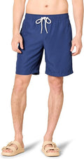 Essentials Men's 9" Swim Trunks with Mesh Lining, Pockets, Drawstring Closure